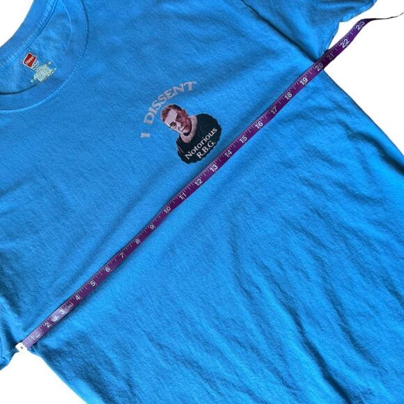 Blue Hanes Cotton “I Dissent” Notorious RBG Judge Ruth Bader Ginsburg Shirt - Picture 4 of 7